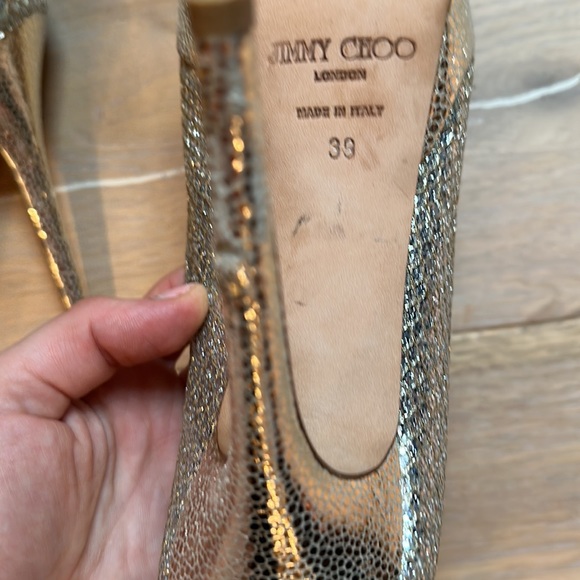 EUC Jimmy Choo sparkly platform peep toe heals - Picture 11 of 17